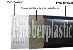 Composição da mangueira achatada tipo spira flat flexível CDF-P preta