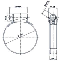 desenho da abraçadeira FLEXIL Suprens rubberplastic